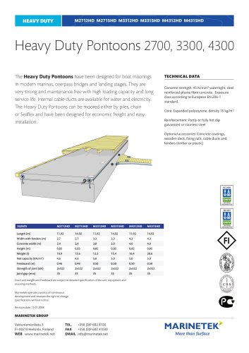 Heavy Duty Pontoons 2700, 3300, 4300