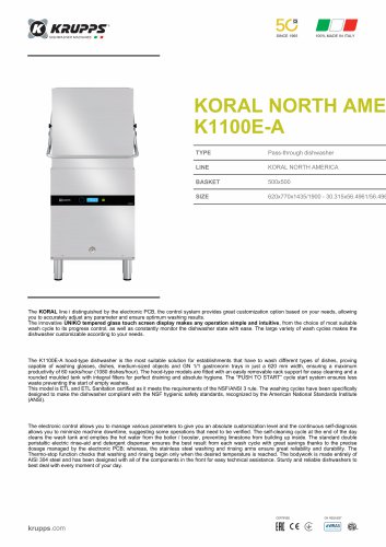 KORAL NORTH AMERICA K1100E-A