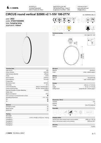 CIRCUS round vertical S2000 v2 1-10V 100-277V