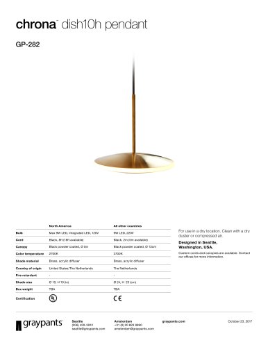 Chrona™ Dish10h Pendant