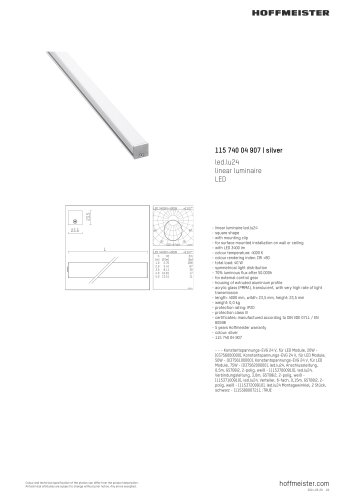 linear luminaire led.lu24 LED 3400 lm, 4000K, 4W