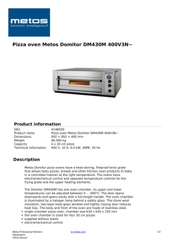 Pizza oven Metos Domitor DM430M 400V3N