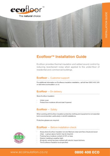 EcofloorTM  Installation Guide