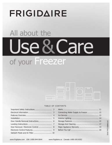 All about the Use & Care of your Freezer