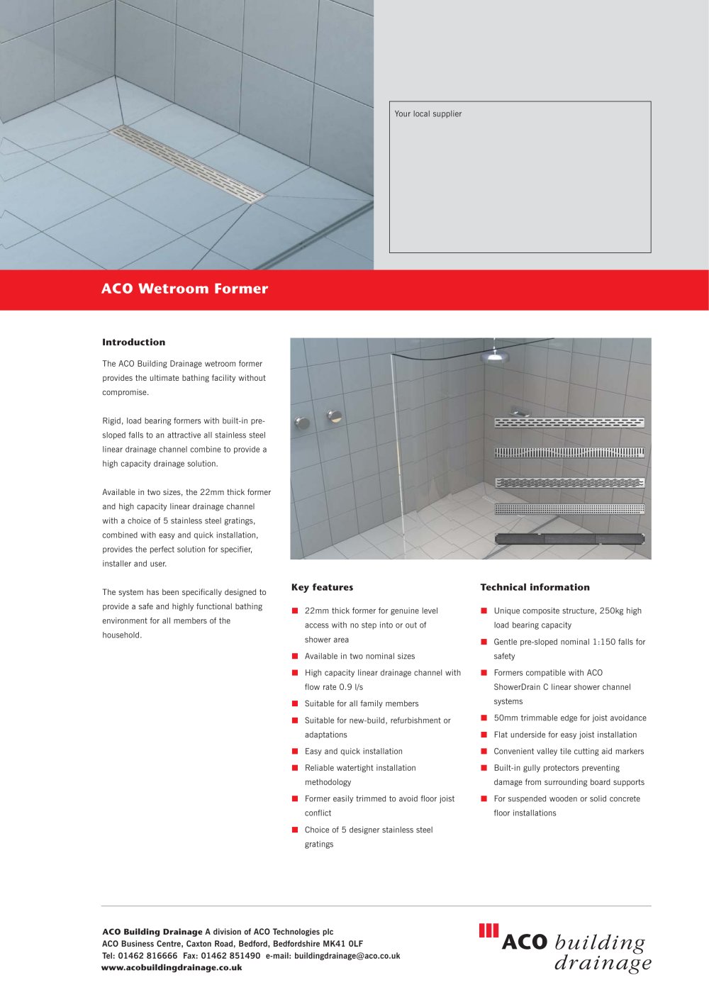 Wetroom Former - ACO Building Drainage