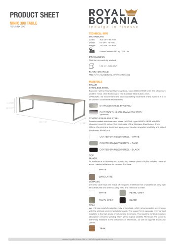NINIX 300 TABLE