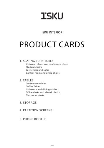 ISKU INTERIOR PRODUCT CARDS