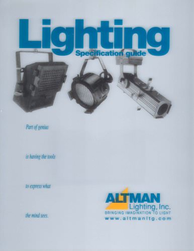 Altman Lighting Standard Product Catalogue 2007