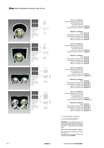 Wipp semi recessed fixtures Luminaries